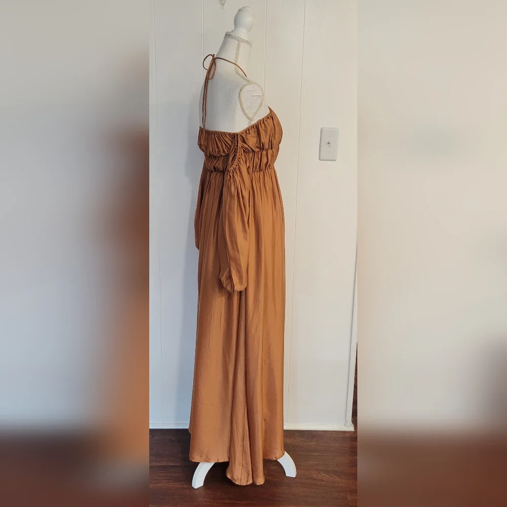 Krakatoa Terracotta Bemberg Maxi Dress - Picture 5 of 10
